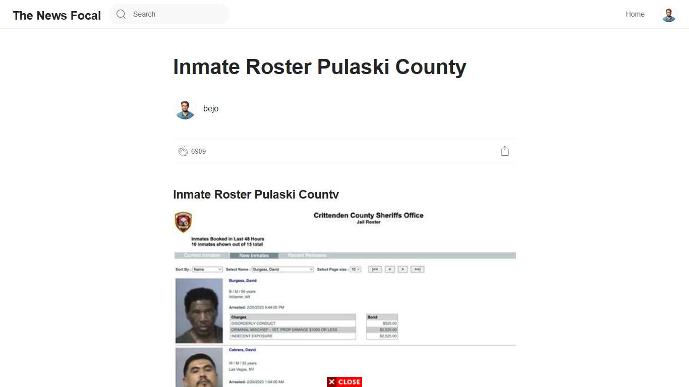 Inmate Roster Pulaski County